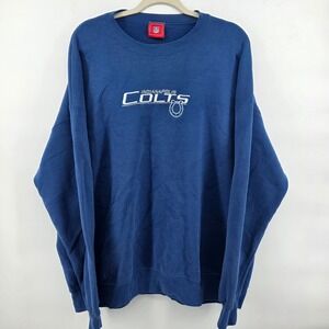 Indianapolis Colts NFL Football Crewneck Sweatshirt Blue Mens Size 2xl